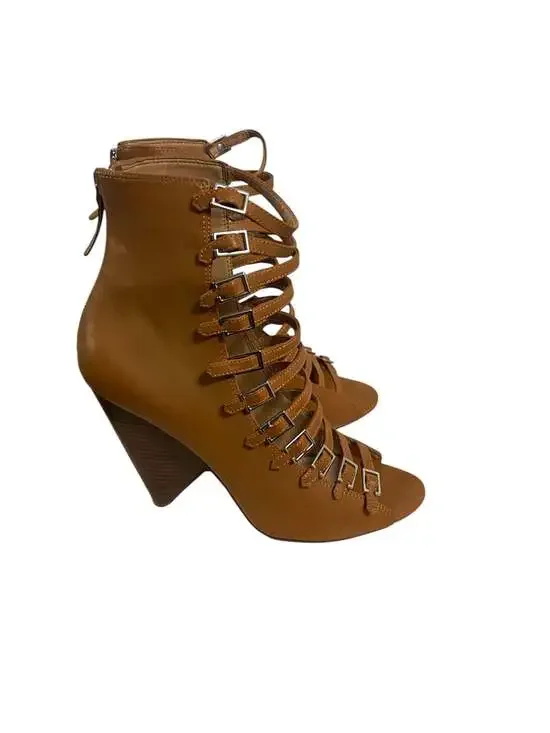 BCBGeneration Alise Tan Caged Gladiator Strappy Heeled Booties - Picture 2 of 4